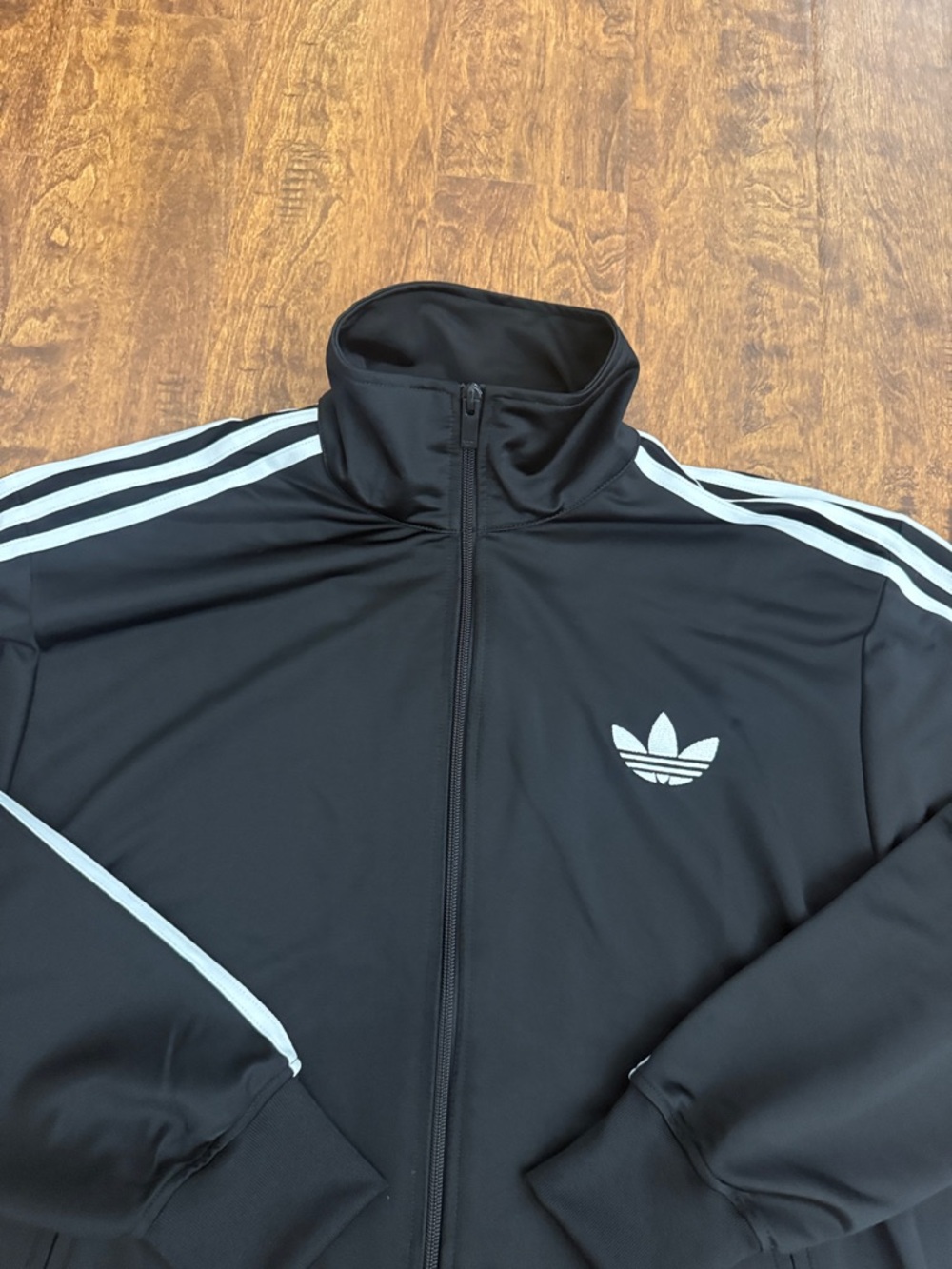 adidas Originals Women’s Black Track Jacket with White Stripes and Trefoil - Picture 3 of 16